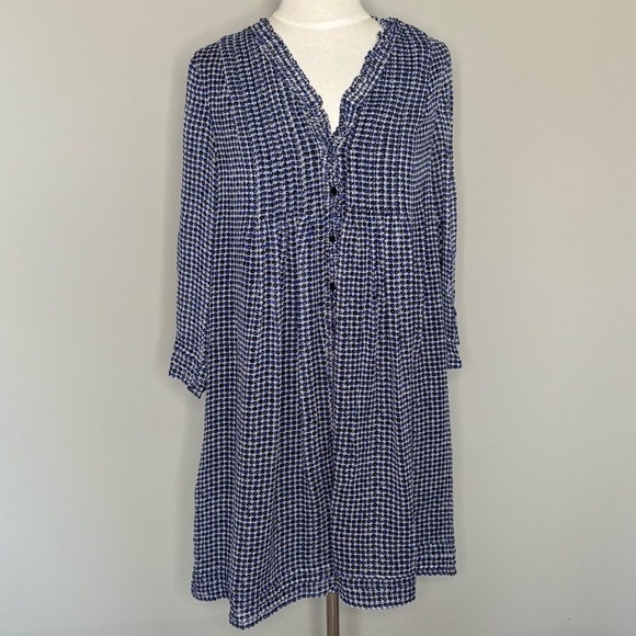 Diane Von Furstenberg DVF Silk Blue Layla Dress 3/4 Sleeve Mini Dress Ruffle, 2 - Picture 1 of 12